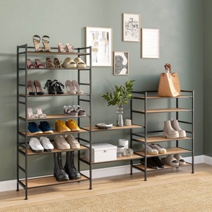 Seville Classics 12-Pair 3-Tier Resin Sturdy Metal Shoe Rack - 1 of 4