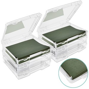 Sorbus Hanging File Organizer Bins Clear Plastic Stackable for Document Storage - 1 of 4