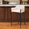HomeRoots 30" Beige And Black Fabric And Steel Bar Height Bar Chair - 2 of 4