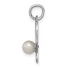 Black Bow Jewelry 14k White Gold & FW Cultured Pearl Double Tennis Racquet Charm - 2 of 4