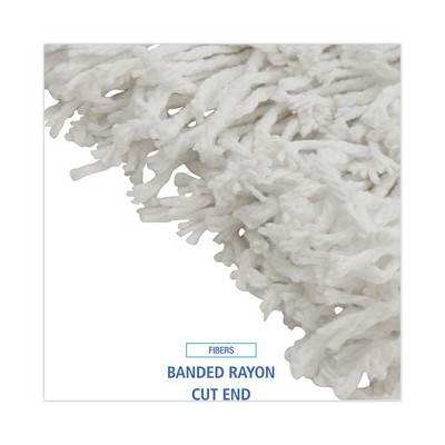 White Rayon Cut-End String Mop Head with Heavy-Duty Headband
