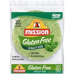 Mission 8" Gluten Free Spinach Tortillas - 10.5oz/6ct