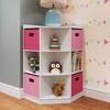 RiverRidge Kids' Corner Playroom Cabinet with 6 Toy Storage Cubbies and 3 Angled Shelves with 4 Fabric Bins - 2 of 4
