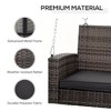 2-Person Outdoor Wicker Hanging Porch Swing Chair with Cushions, 550 lbs Weight Capacity - 4 of 4