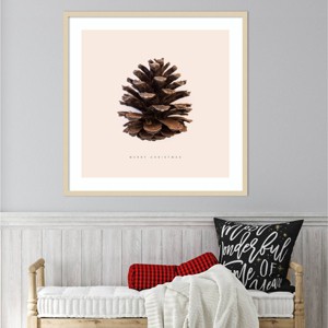 Amanti Art 33"x33" Merry Christmas No 1 by Florent Bodart Wood Framed Wall Art Print - 1 of 4
