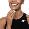 Ross-Simons Mother-Of-Pearl and .20 ct. t.w. Diamond Planet Pin in 18kt Yellow Gold Over Sterling Silver - 2 of 4