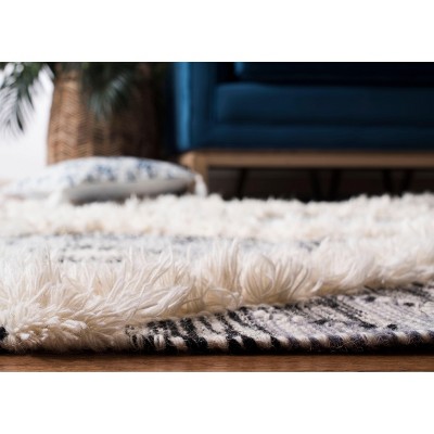 Charcoal and Ivory Hand-Knotted Wool 8' x 10' Area Rug