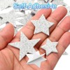 Unique Bargains Self-Adhesive Glitter Craft Supplies EVA Foam Stickers Silver - 4 of 4