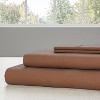 Hastings Home Twin Size Brushed Microfiber 3 Piece Bed Sheet and Linen Set with Stain Resistant Fitted and Flat Sheets - Brown - 4 of 4