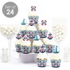 Big Dot of Happiness Ahoy It's a Boy - Cupcake Decoration - Nautical Baby Shower Cupcake Wrappers and Treat Picks Kit - Set of 24 - 2 of 4