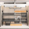 1 Stretchable Countertop Storage Rack Suitable For Bathroom And Kitchen, Kitchen Pot Rack, Bathroom, Washbasin, Cabinet Layered Storage Rack - 3 of 4