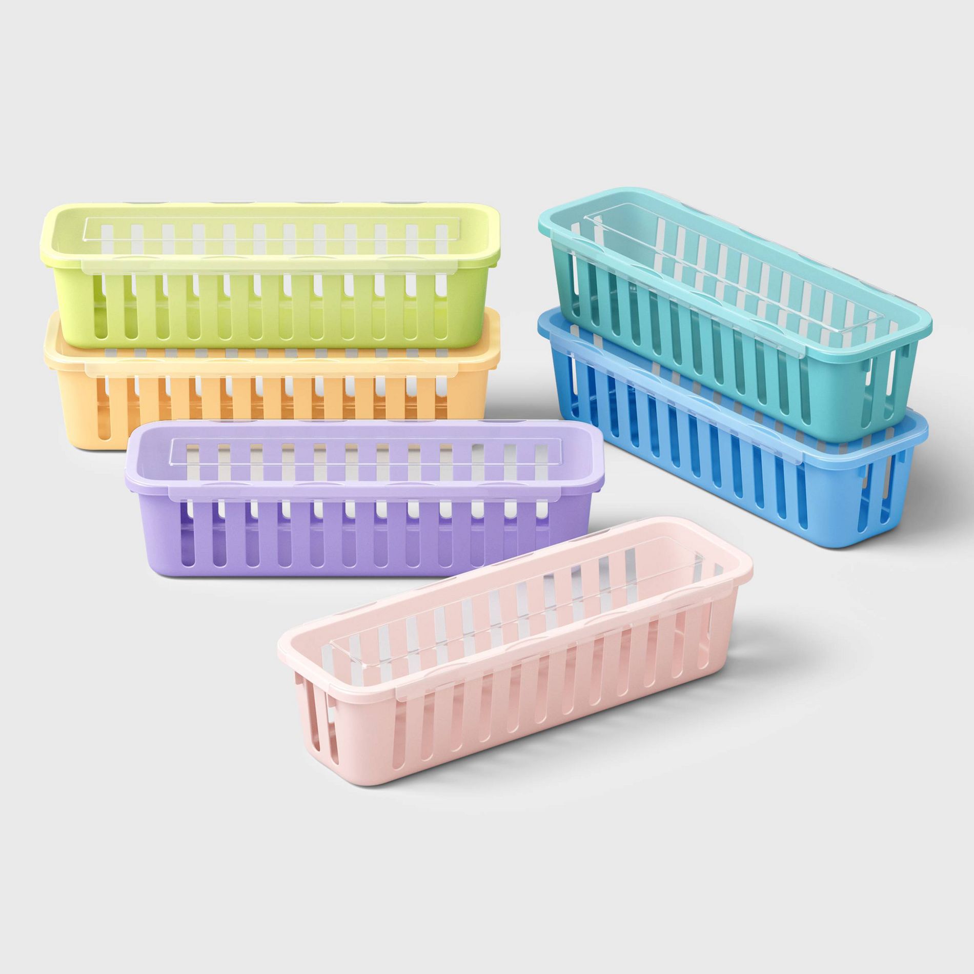 6pk Small Baskets with Lids Pastel colorway - up&up™