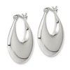 Black Bow Jewelry Wide and Polished Puffed Round Hoop Earrings in Sterling Silver - 2 of 4