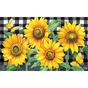 Briarwood Lane Doormat 30x18 Indoor Outdoor Checkered Sunflowers Summer For Summer Doormat - 1 of 4