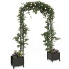 Garden Arch Trellis with Planter Boxes, Outdoor Archway w/Wheels for Climbing Planters, Heavy Duty Metal Arbor Pergola for Pathway Garden Yard Lawn - 2 of 4
