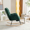PAGED Rocking Chair Modern Accent Chair, Teddy Fabric Reading Chair for Bedroom, Living Room Furniture - 3 of 4
