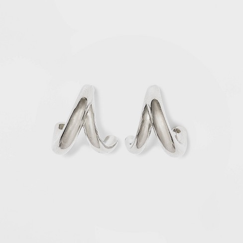 Sterling Silver Hoop Earring - Silver : Target