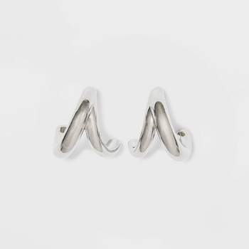 Sterling Silver Faux Duo Hoop Earrings - A New Day™