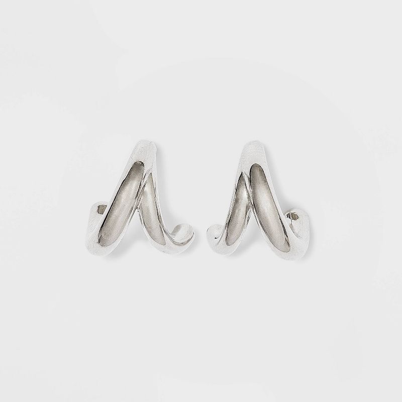 Sterling Silver Faux Duo Hoop Earrings - A New Day&#8482;, 1 of 4