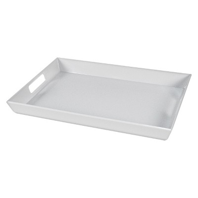 Expressly Hubert® White Melamine Tray With Handles - 17 1/2L x 14