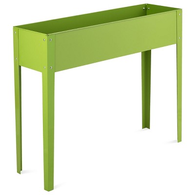 Elevated Green Galvanized Steel Garden Planter 40''x12''