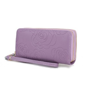 MKF Collection Ellie Genuine Leather Flower-Embossed Women’s Wristlet Wallet by Mia K - 1 of 4