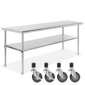 GRIDMANN Stainless Steel Table with 4 Casters (Wheels), NSF Commercial Kitchen Work & Prep Table - 1 of 4