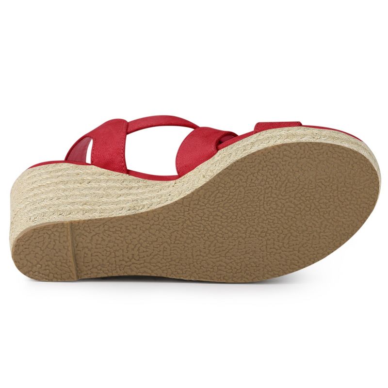 Allegra K Women's Espadrilles Platform Slingback Wedges Sandals, 5 of 7