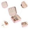 Unique Bargains Women's Teen Girl Gifts Small Portable PU Leather Jewelry Storage Case 2 Pcs Pink - 3 of 4
