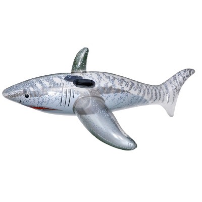 Swimline 72" Water Sports Inflatable Ride-On Shark 1-Person Swimming Pool Float - Gray