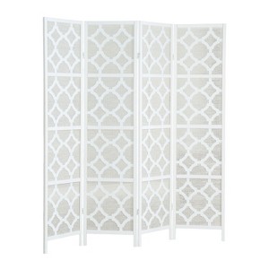 NicBex 4-Panel Room Divider Modern Folding Fabric Privacy Screen with Wood Legs for Home & Office - 1 of 4