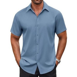 mens xxl dress shirts Men's Classic Fit Flex Shirt Size 18 1/2 34-35 Wine David Taylor NEW in winter COOFANDY Short Sleeve Dress Shirt