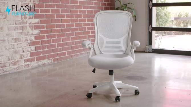 Flash Furniture High Back Mesh Ergonomic Swivel Office Chair with Flip-up Arms, 2 of 15, play video