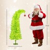 5 ft Bent Top Whimsical Christmas Tree, Pencil Xmas Tree with Red Ball, Metal Base, Prelit with 200 LED Lights - 3 of 4