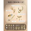 12 Pairs 14K Gold Flat Back Earrings Set, Hypoallergenic Surgical Steel Cartilage Piercing Jewelry for Tragus/Helix/Conch - 2 of 4