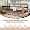 Farmhouse Twin Size Outdoor Acacia Wood Porch Swing Daybed with High Back & Armrests, 118" Hemp Ropes - 4 of 4