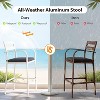 VINGLI Outdoor Bar Stools Set of 2, All-Weather Bar Height Aluminum Stools with Cushion, Rust-Proof Patio Chairs for Backyard, Poolside, Balcony - 4 of 4