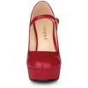 Allegra K Women's Platform Round Toe Ankle Strap Stiletto High Heel Pumps - 2 of 4