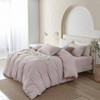 100 Washed Cotton Duvet Cover Set, 3 Pieces, Cal King, Heathered Greyish Pink - 3 of 4