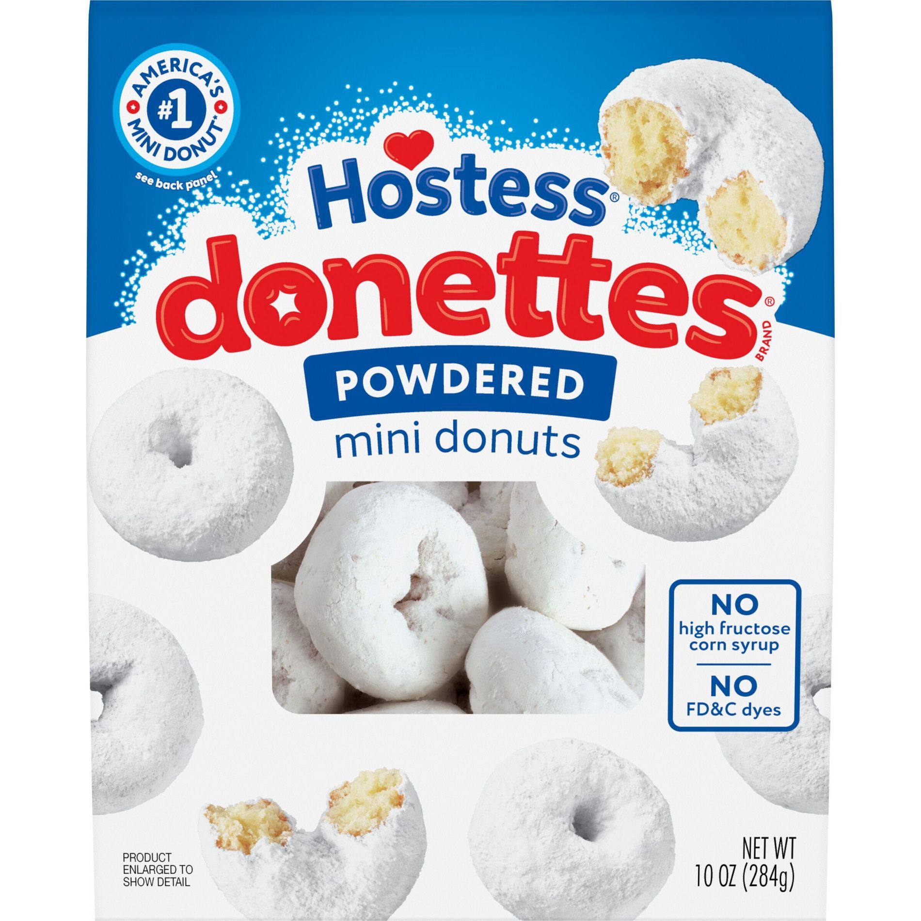 Hostess Donettes Powdered Mini Donuts - 10oz: No Artificial Sweeteners, No High Fructose Corn Syrup, Tree Nut Free