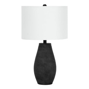 Monarch Specialties Lighting 24inchH Table Lamp Black Resin Ivory / Cream Shade Contemporary - 1 of 4