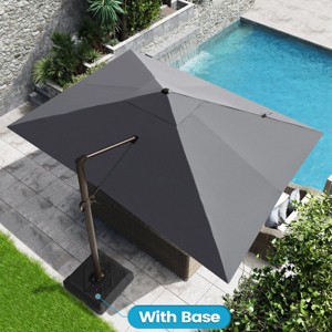 Crestlive Products 10'x12.5' Patio cantilever Umbrella Heavy Duty Base Set High-strength Aluminum Pole with 360°Rotation 5 Heights Adjustable - 1 of 4