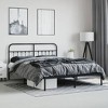 vidaXL Metal Bed Frame with Headboard Black 72 in.x83.9 in. California King - image 4 of 4