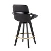 Set of 2 Cosmo PU Leather/Metal/Wood Counter Height Barstools Black - LumiSource - image 4 of 4