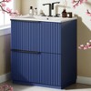 30" Bathroom Vanity with Ceramic Sink Basin, Fluted Design, Full-Extension Soft-Close Drawers, Moisture-Proof Structure - 3 of 4