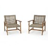 HAMPTON WOOD + WICKER CLUB CHAIR (Set of 2) - 2 of 4