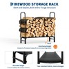 Black Heavy-Duty Firewood Rack，for Indoor/Outdoor Wood Storage - 3 of 4