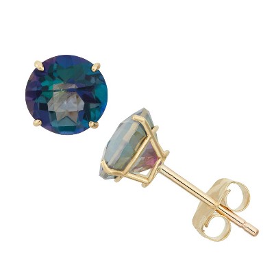 mystic blue topaz-yellow gold