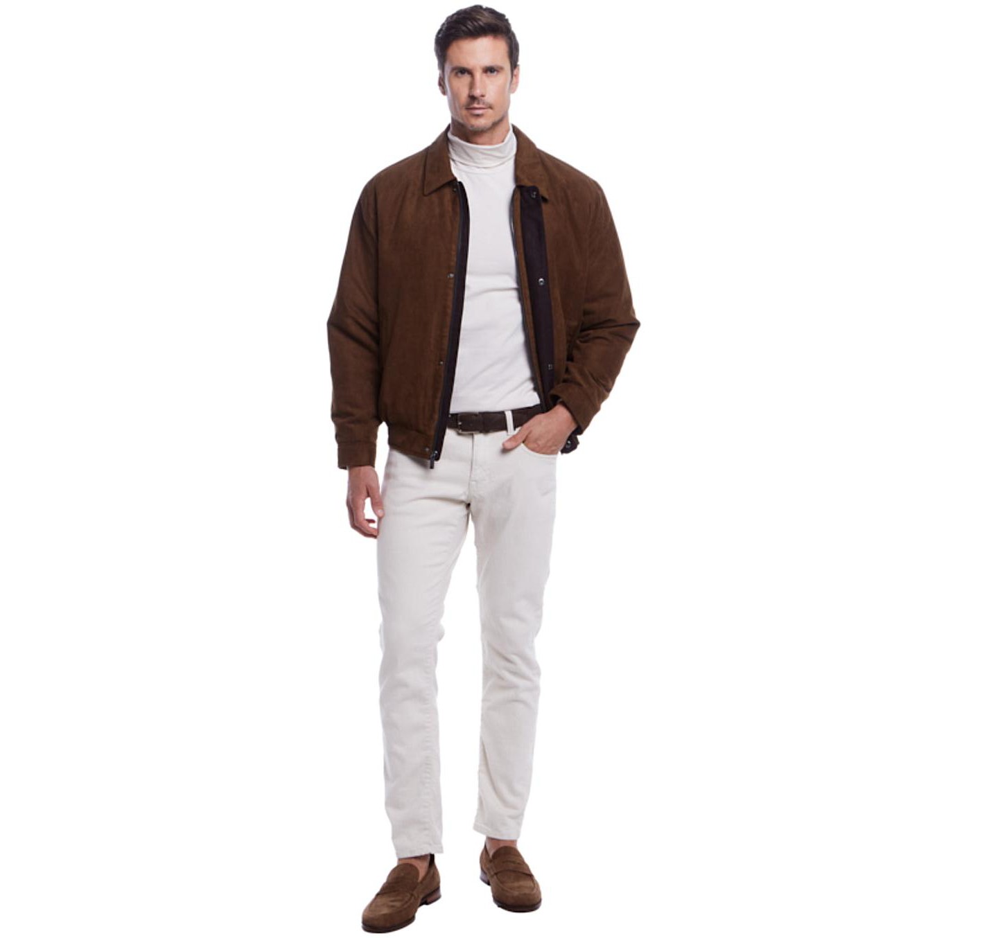 Мужская куртка Weatherproof Chocolate Brown Microsuede Bomber, цвет: Шоколадный — фото 4