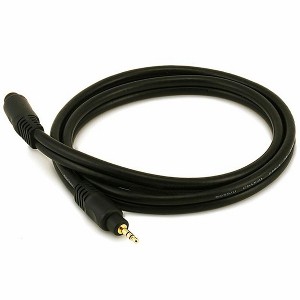 Monoprice Audio Extension Cable - 3 Feet - Black | Premium 3.5mm Stereo Male to 3.5mm Stereo Female 22AWG, Gold Plated - 1 of 3